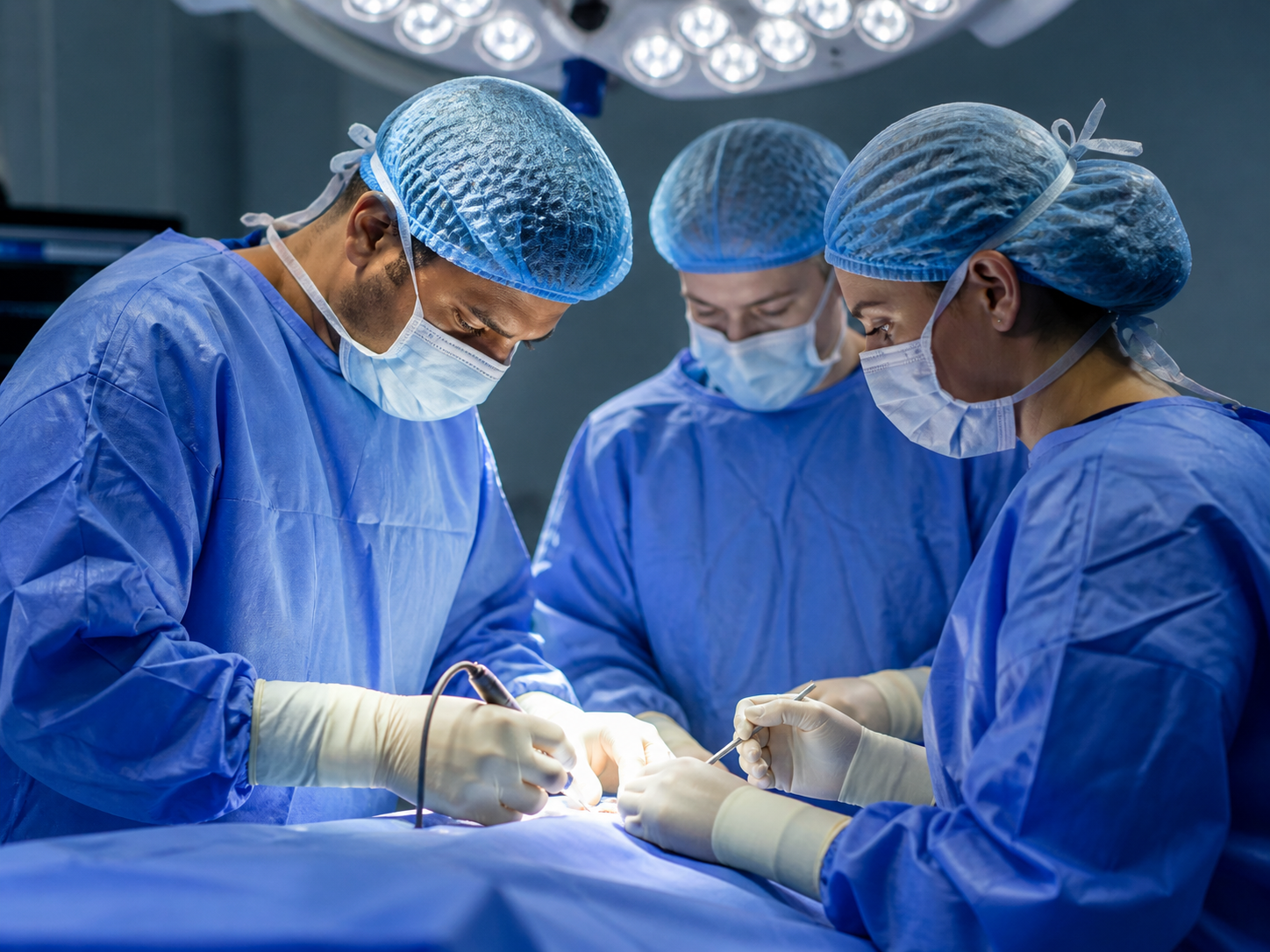 Equipo medico en sala de cirugias